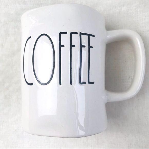 Magenta Rae Dunn LL White COFFEE Mug with black script - Picture 1 of 9